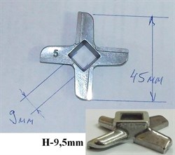 Нож мясорубки Bosch D-45mm, H-9.5mm MM0102W зам. N431, 420306564080, 00020468-020468, 620949, 028887, CX16445 - фото 17092